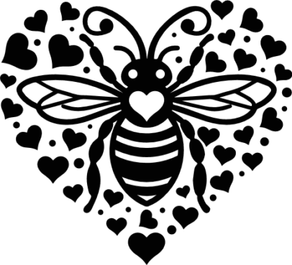 Honey Bee heart clipart image free svg file for members, decorative element, sticker