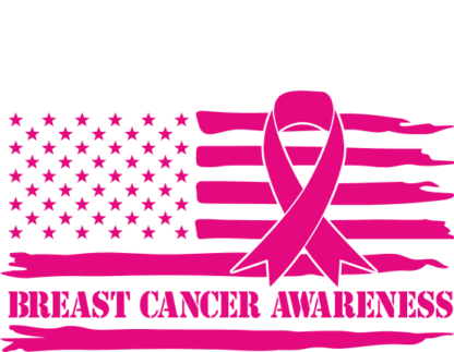 Breast cancer awareness, pink USA flag and ribbon free svg file for members, tshirt design