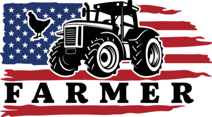 Farmer sign, tractor and USA flag free svg file for members, farmer support tshirt design