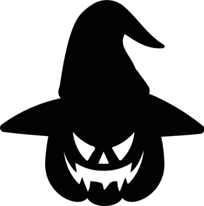 Halloween pumpkin with witch hat free svg file, clipart image, decorative element, sticker