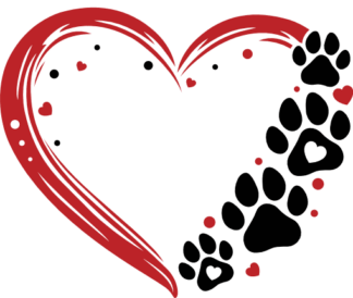 Heart with cat paws free svg file for members, clipart image, pet lover, decor, sticker