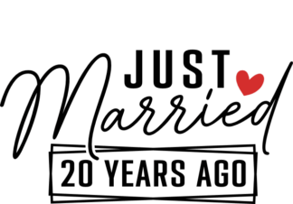 Just married 20 years ago free svg file for members, anniversary svg
