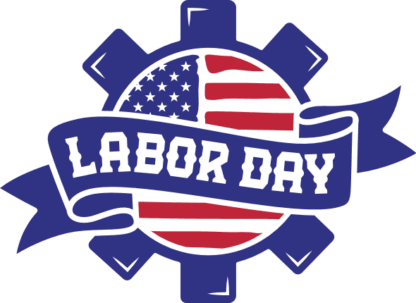 Labor day, USA flag gear wheel and ribbon free svg file for members, USA labor day decor, wall sign