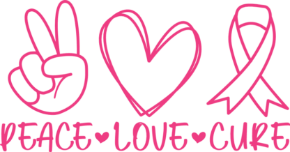 Peace love cure free svg file for members, breast cancer awareness svg for sweatshirt