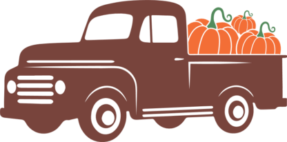 Truck loaded with pumpkins free svg file for members,  autumn clipart image