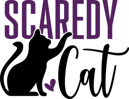 Scaredy cat, A sitting cat with its paw raised free svg file for members, pet lover tshirt design