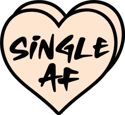 Single af, heart free svg file for members, funny singles day tshirt design