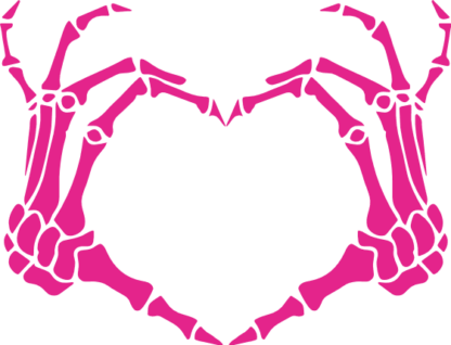 Skeleton hands making heart clipart image free svg file for members, singles day