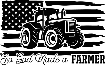 So God made a farmer, USA flag and tractor free svg file for members, farmer tshirt design