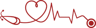 Stethoscope and heart wave clipart image free svg file for members, medical, decorative element
