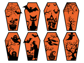Halloween Coffin Free SVG File Bundle for Members - Spooky Clipart Image, Halloween Decor