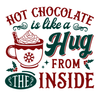 Funny Christmas wall sign SVG, Hot Chocolate is Like a Hug from the inside Free SVG File for Members
