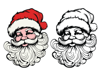 Santa Claus head, Free SVG File for Members - Christmas decoration, Santa face Clipart image