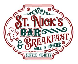 Christmas Wall Decor, St. Nick's Bar and breakfast, milk and cookies, served nightly Free SVG File for Members
