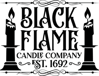 Black flame candle company free svg file for members, halloween sign