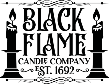 Black flame candle company free svg file for members, halloween sign