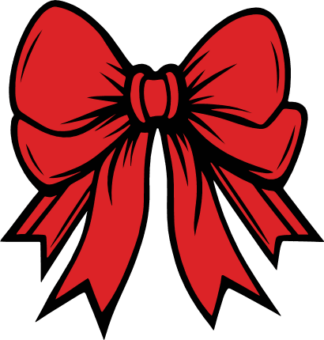 Red ribbon bow, Free SVG File for Members - Fashion Clipart Image, Decorative Element