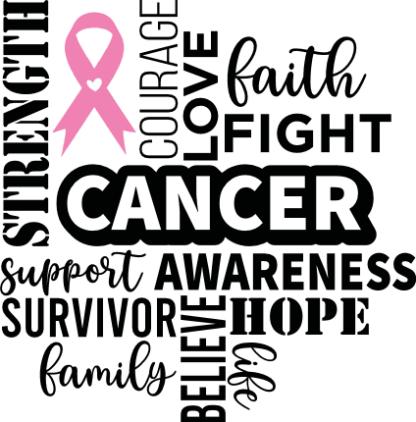 Cancer survivor free svg file for members, strength, faith, fight, love, courage, cancer awareness tshirt design