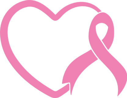 Heart and Cancer ribbon free svg file, breast cancer awareness clipart image, stickers