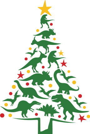 Christmas Dinosaur Tree Free SVG File for Members - Christmas decor, clipart image