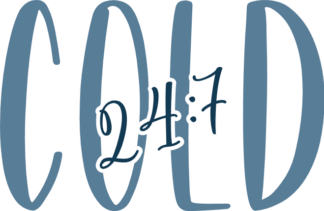 Cold 24:7 Free SVG File for Members - Funny winter sweatshirt design