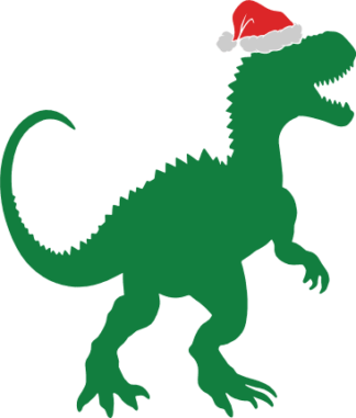 T-rex Dinosaur wearing santa hat Free SVG File for Members - Christmas Clipart Image, vinyl decal