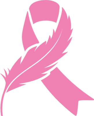 Feather cancer ribbon free svg file for members, breast cancer awareness, clipart image