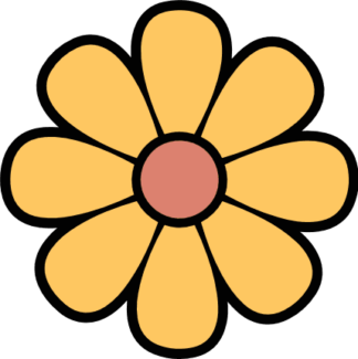 Decorative Yellow Flower Free SVG File for Members - Spring Clipart Image, floral sticker