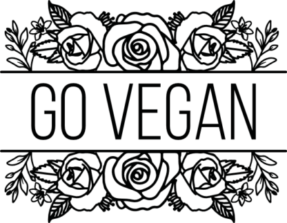 Floral Go vegan sign free svg file for members, vegetarian day tshirt design