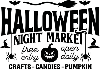 Halloween night market crafts, candles pumpkin free svg file, halloween sign, decor
