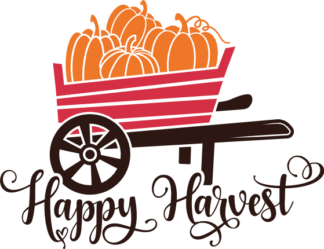 Fall SVG, wheelbarrow filled with pumpkins Free SVG File for Members - Happy Harvest tshirt design