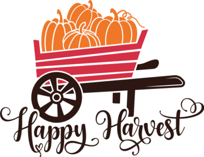 Fall SVG, wheelbarrow filled with pumpkins Free SVG File for Members - Happy Harvest tshirt design