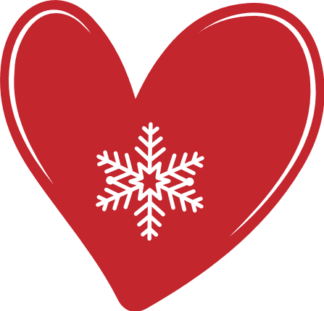 Snowflake in a heart Free SVG File for Members - Winter Clipart Image, Christmas Decor