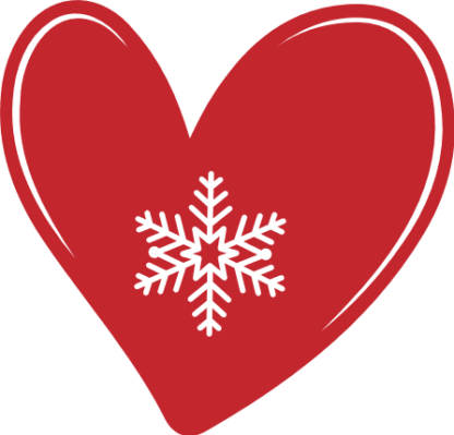 Snowflake in a heart Free SVG File for Members - Winter Clipart Image, Christmas Decor