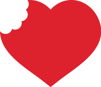 Bitten Heart Free SVG File for Members - Love Svg, Clipart Image, Valentine's Decor