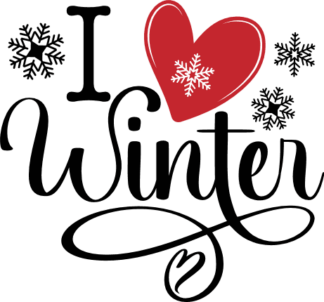 I Love Winter Free SVG File for Members - Winter t-shirt Design with heart