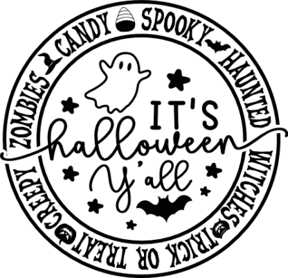 It’s Halloween y'all free svg file for members, circular Halloween tshirt design