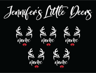 Christmas gift for grandmom SVG, Little Deers with 5 grandkids custom names Free SVG File for Members