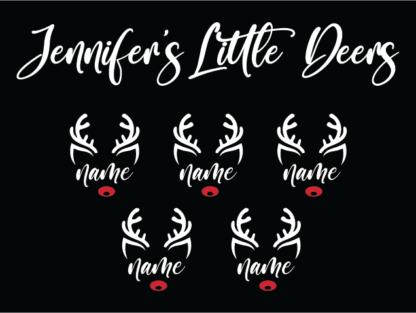 Christmas gift for grandmom SVG, Little Deers with 5 grandkids custom names Free SVG File for Members