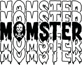 Momster, echo stacked text free svg file for members, halloween mom tshirt design
