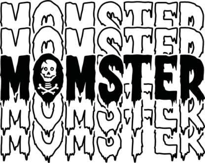 Momster, echo stacked text free svg file for members, halloween mom tshirt design