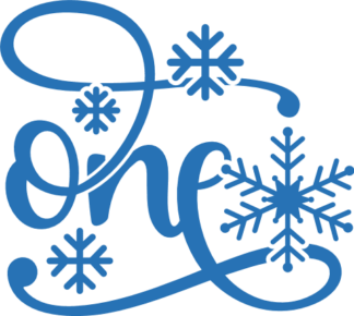 One sign and snowflakes, Free SVG File for Members - Winter First Birthday baby onesie design