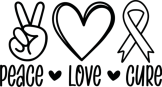 Peace love cure free svg file for members, breast cancer awareness svg for sweatshirt