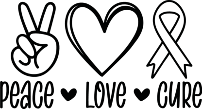Peace love cure free svg file for members, breast cancer awareness svg for sweatshirt