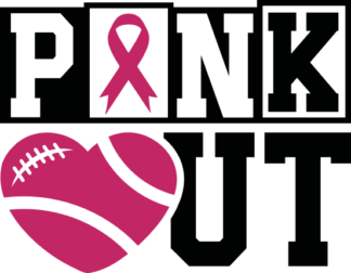 Pink out free svg file for members, American football heart, cancer awareness tshirt design