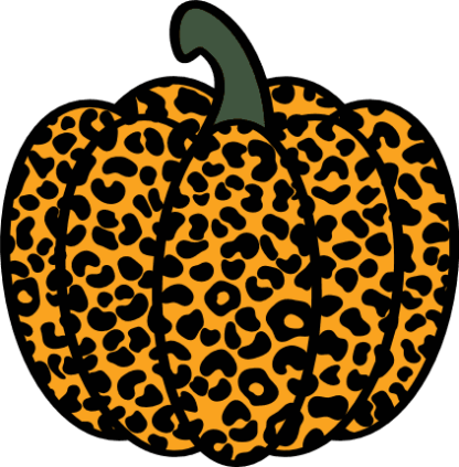 Leopard print pumpkin clipart image, fall decor free svg file for members