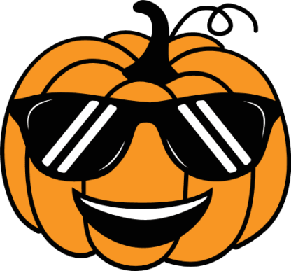 Smiling pumpkin with sunglasses clipart image, fall free svg file for members