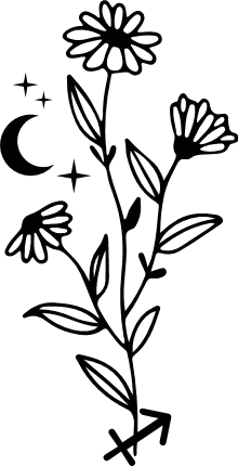 Sagittarius sign flower and moon free svg file for members - zodiac svg for tumbler