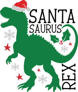 Santa Saurus Rex Free SVG File for Members - Christmas kids tshirt design with dino