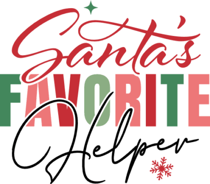 Santa’s Favorite Helper Free SVG File for Members - Christmas Kids tshirt design